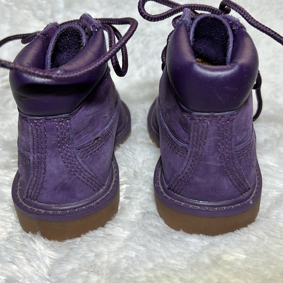 Timberland Toddler Premium Waterproof Boots Purple Size 4 - Picture 6 of 8